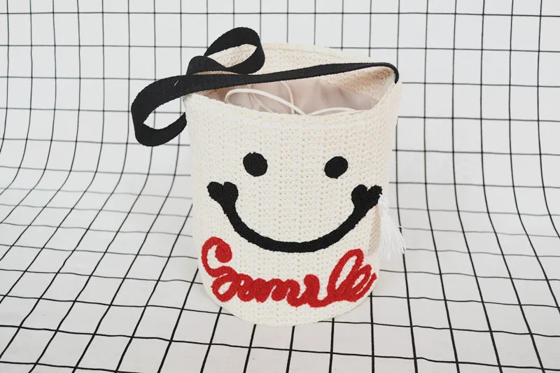 20x2 2 см 2017 новая Pp Smiley цилиндрическая вышитая соломенная сумка женская летняя