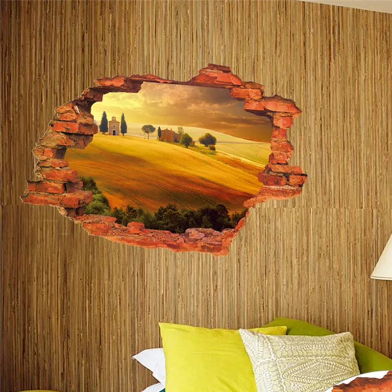 Фото 3D Broken Sunset Scenery Seascape Island wall sticker living room bedroom removable backdrop home decoration decals art Stickers Дом и сад 3D Broken Sunset Scenery Seascape Island wall sticker living room bedroom removable backdrop home decoration decals art Stickers Дом и сад