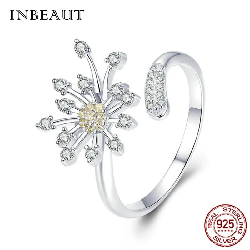 INBEAUT 925 пробы Серебряные Кольца Птицы с милой бабочкой регулируемое кольцо для девочек