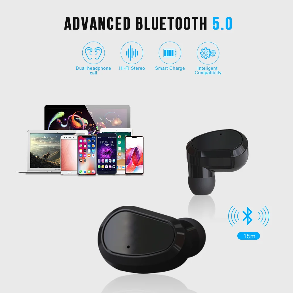 Sago новейшие беспроводные eadphones Bluetooth 5,0 стерео HD беспроводные наушники с микрофоном бинауральный вызов Автоматическое Сопряжение для iphone8