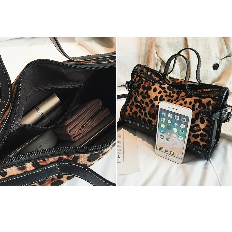 

Jiessie & Angela Brand Bag Women Handbags Leopard Casual Tote Shopping Bag Vintage Crossbody Shoulder Bags Designer Women Bags