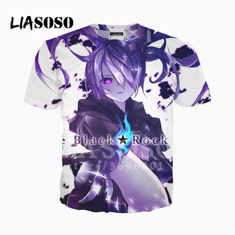 LIASOSO 3D принт унисекс с рисунком из аниме BLACK ROCK SHOOTER Таканаси Йоми футболка Летняя