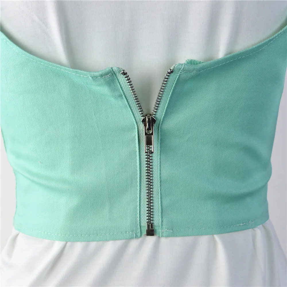 Женское летнее платье Cummerbunds Джинсовый пояс на молнии джинсовые жилеты Женский