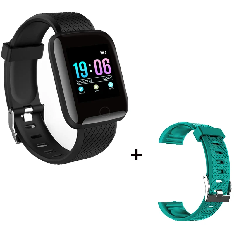 Add a green strap Умные часы для мужчин приборы для измерения артериального давления водостойкие Smartwatch для женщин сердечного ритма мониторы фитнес трекер - Цвет: Add a green strap