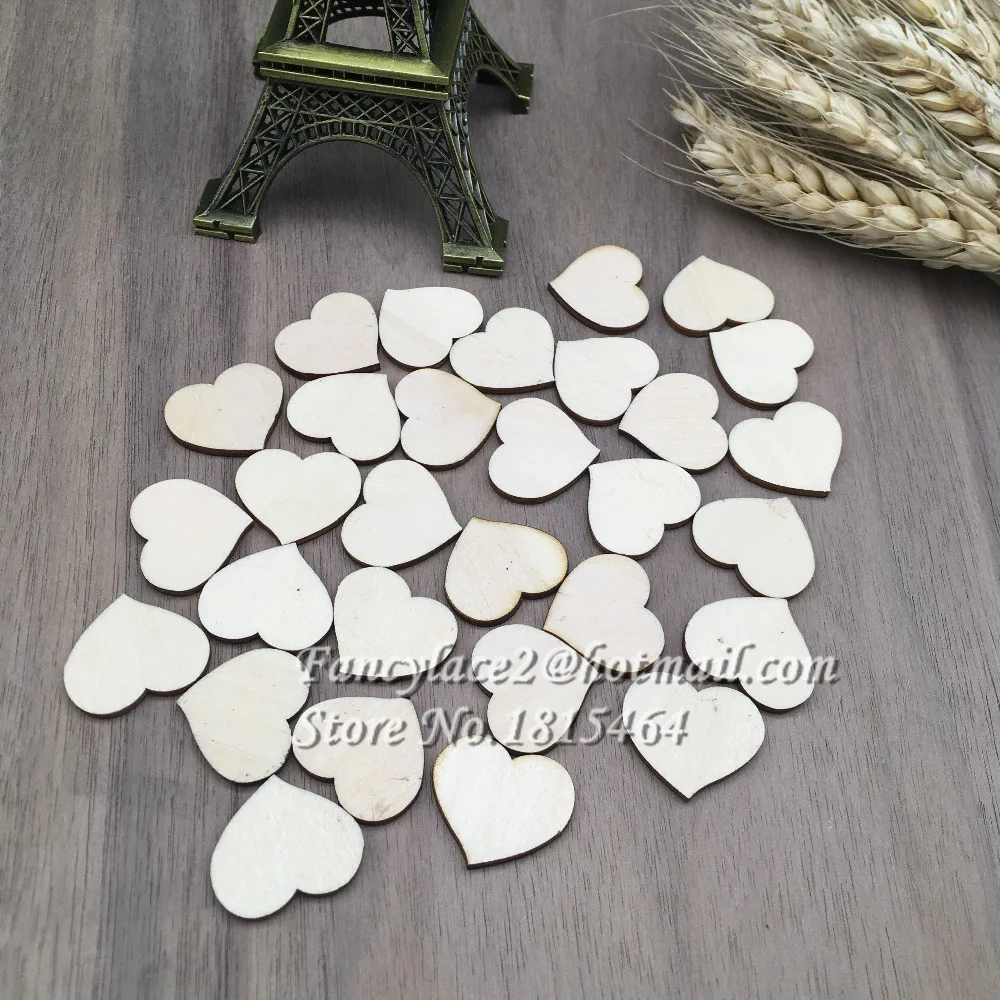 

100pcs Mini Wooden Hearts Tags Embellishments for Craft Cute Gifts Party Nature Color Gift Home Decor