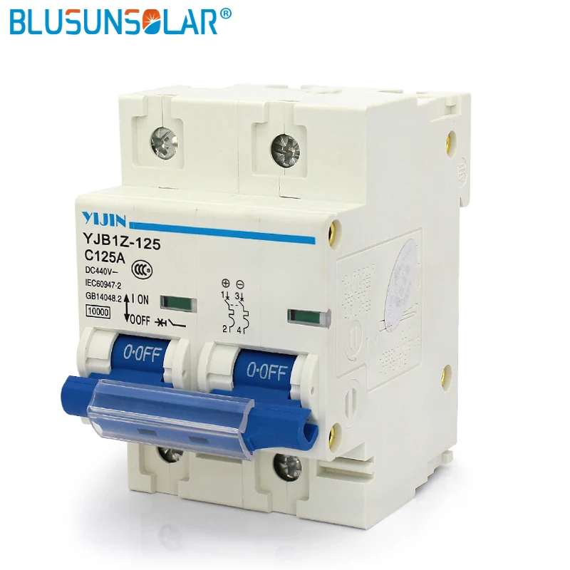 1 шт. 2P 125A DC440V MCB фотогальванический переключатель солнечной энергии PV Мини DC