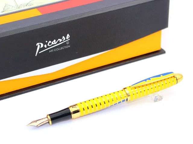 Перьевая ручка Picasso ps-81 ps-81 10k золотые перьевые ручки синий золотой серебряный черный пимио Вальс цветов