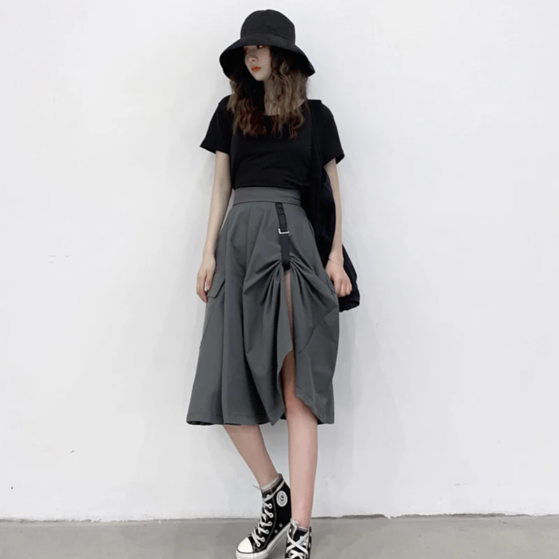 Женская Повседневная юбка Trytree Однотонная трапециевидной формы из полиэстера с