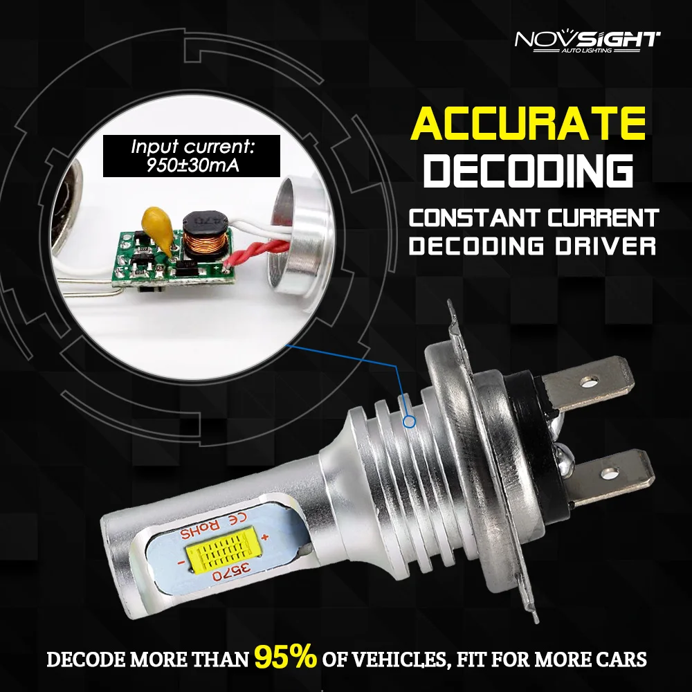 NOVSIGHT H4 H7 H11 H8 H9 H16JP H1 H3 Автомобильный светодиодный противотуманный светильник лампы 9005 9006 Авто дальнего света Противотуманные огни 6500K 12V 24V светодиодный автомобилей головной светильник s