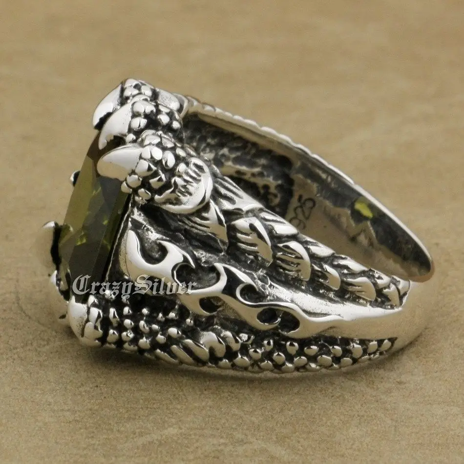 Мужское байкерское кольцо в стиле панк с фианитом | Украшения и аксессуары