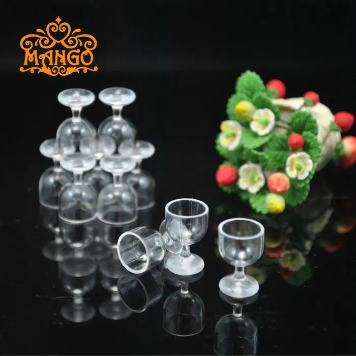 

1:12 Dollhouse Miniature Plastic Red wine Cups 4 PCS free shipping