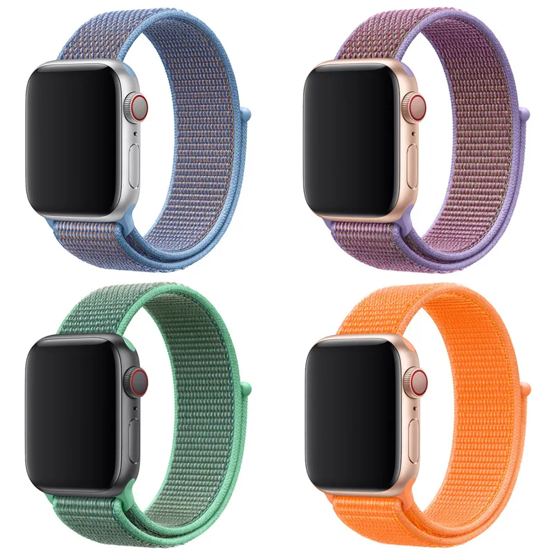 Новая нейлоновая петля ремешок для Apple Watch 4 цветной спортивный сменный ремешок для iWatch Series 1 2 3 4 ремешок для часов 38 мм 40 мм 42 мм 44 мм