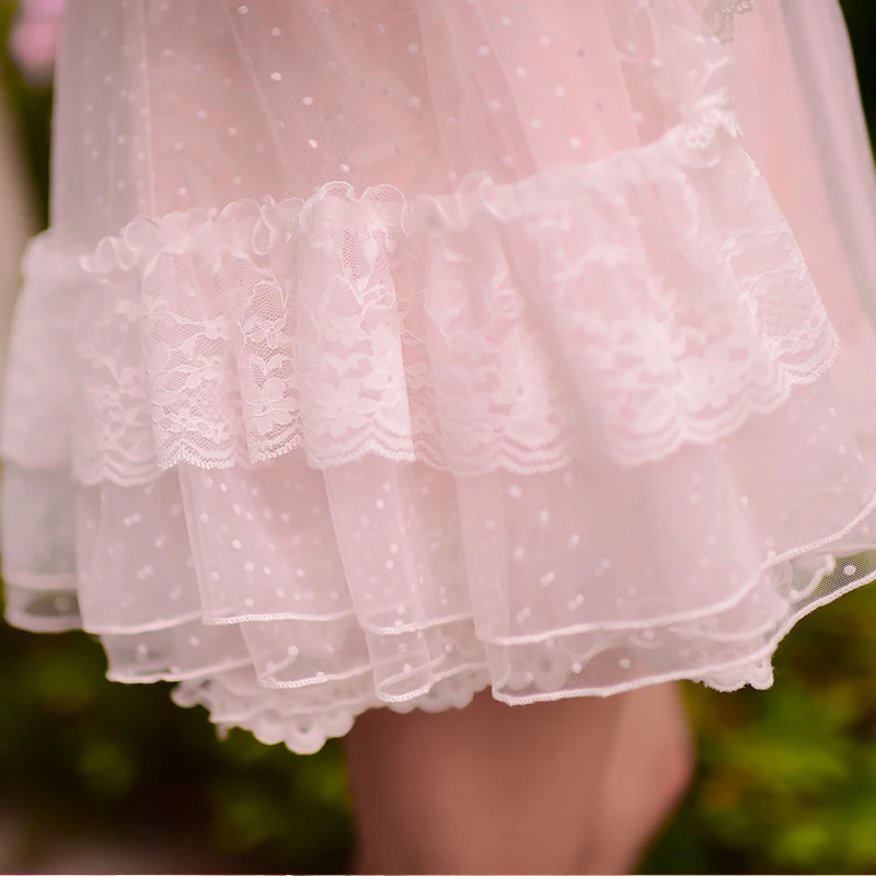 

Princess sweet lolita coat Candy rain new summer Japanese style sweet fairy Horn sleeve falbala lace coat C15AB5787