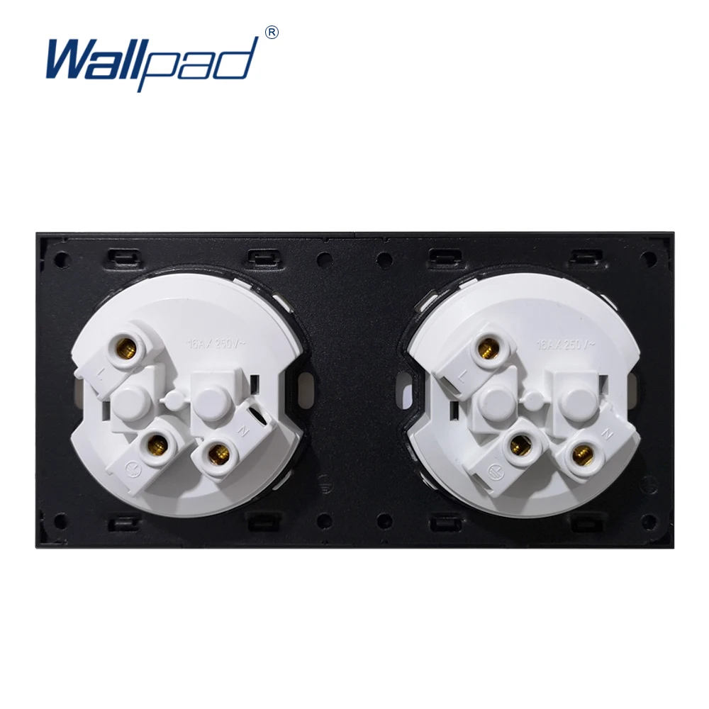 Фото Настенная розетка Wallpad L6 из закаленного стекла, европейская, с двойной рамкой, 16 А №3