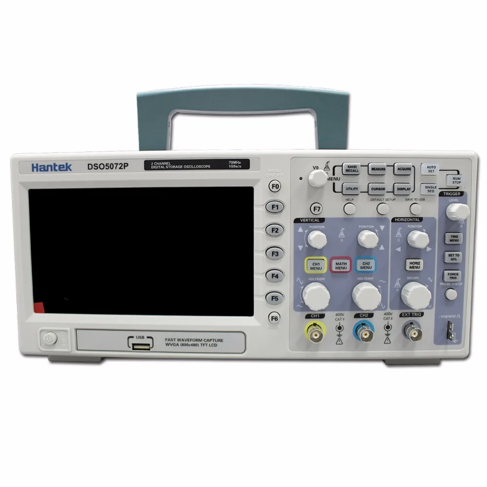 Hantek DSO5072P Осциллограф 2 канала 70 МГц Ручной Osciloscopio Цифровой USB ЖК-дисплей