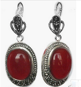 Красивые серьги DYY 827 + 925 11/2 &quotиз серебра натуральный красный агат | Украшения и