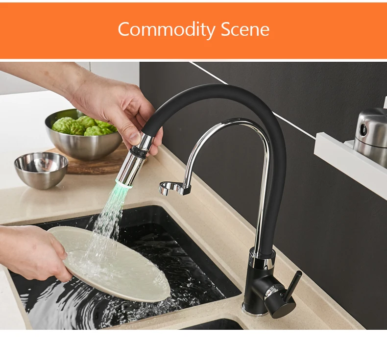 Светодиодный кран для воды на кухне Torneira De Cozinha светодиодный светильник для раковины латунный кран для горячей и холодной воды на бортике смеситель для ванны 866018