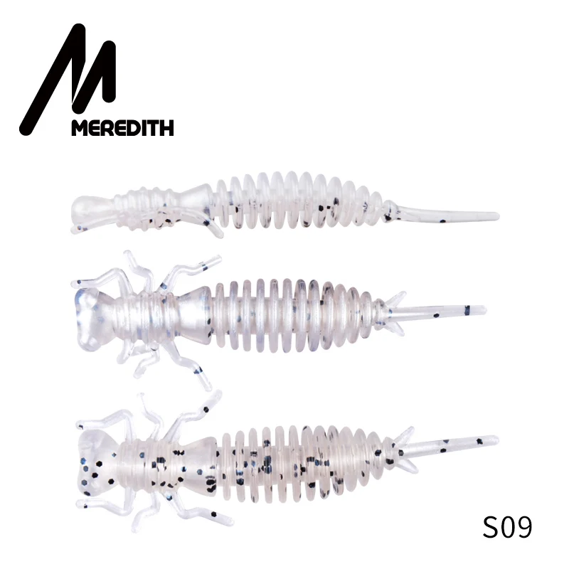 S09 MEREDITH 85 мм, 4 шт., мягкие приманки для рыбалки, искусственные рыболовные червь, личинка, силиконовые приманки для ловли щуки, гольян, пластиковые приманки - Цвет: S09