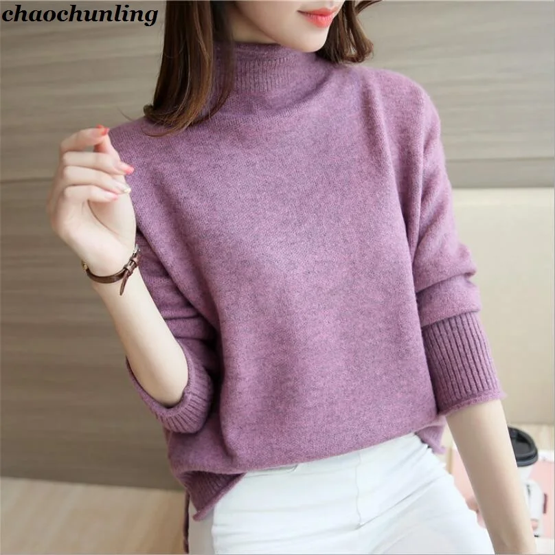 Корейские женские толстые пуловеры с высоким воротником 2018 новые осенние и