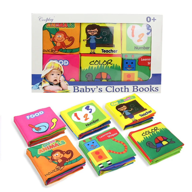 6 pcs/set Children's Books Soft Cloth Baby Intelligence Development Infant Rattle Toys Educational Book for kids | Игрушки и хобби