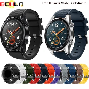 18 видов цветов резиновый ремешок для Huawei Watch GT, силиконовый сменный спортивный браслет для наручных часов Honor Watch Magic 22 мм
