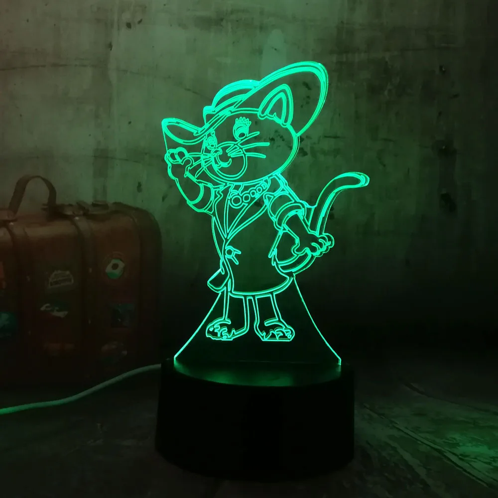 Amroe светодиодный настольный светильник обувь для кошек акриловый 3D RGB Ночной USB