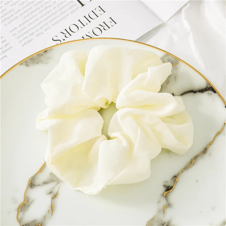 

Chiffon Solid Color Circle Elastic Hair Band Ponytail Holder Headband