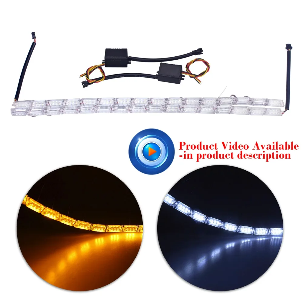 2 шт. Хрустальный Ангел слезы глаза LED дневного света горки желтой поворотник DRL