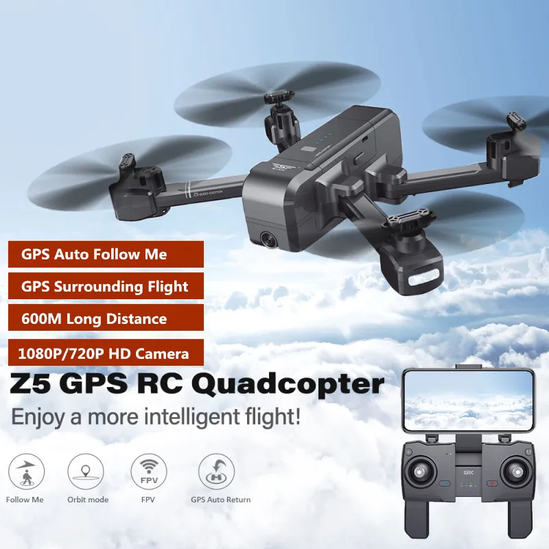 Профессиональный складной Квадрокоптер с GPS позицией WIFI FPV RC Дрон HD камерой 1080P 720P