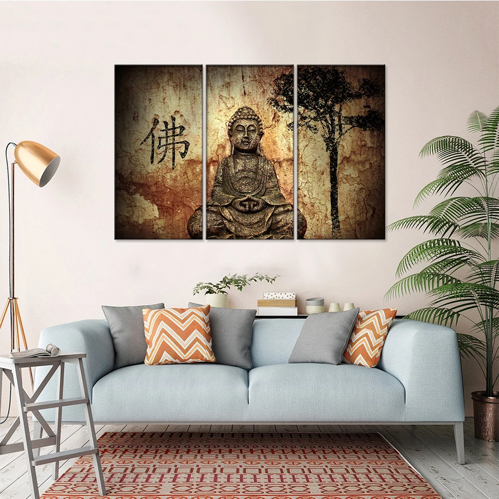 Настенная живопись на холсте Модульная картина будды Современное украшение