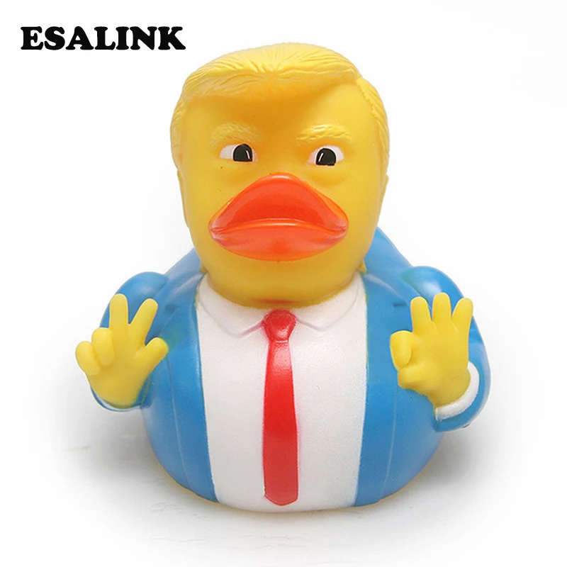 Горячая Распродажа Детские Игрушки для ванны американский Президент Трамп забавная резиновая утка детская Ванна плавающая желтая утка украшение