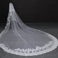 high quality 5 meters neat sparkle sequins lace edge 2t wedding veil with comb 5m long luxury 2 layers bridal veil