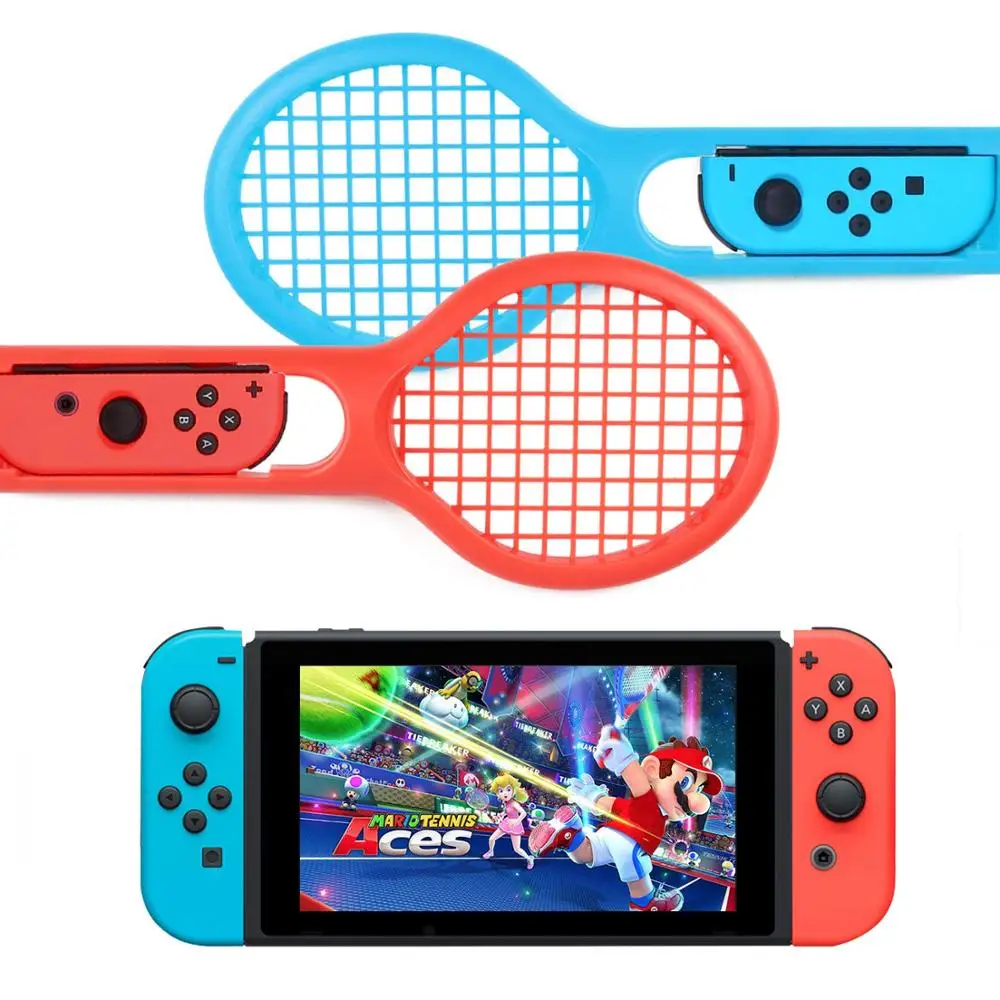 For Nintend Switch Joy-con ABS Tennis Racket Handle Holder for Nintendo NS ACES Game Player with 2 Analog Caps | Электроника