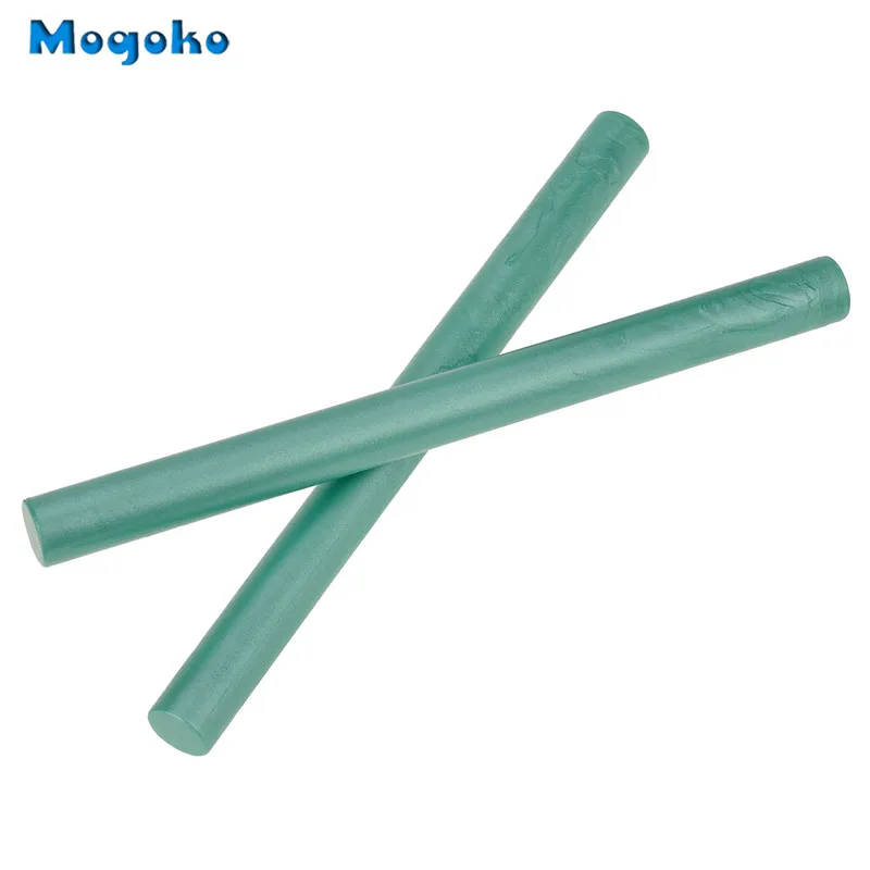 Mogoko, 2 шт., без шнура, фитили, цилиндрический, огненный, рукописный, уплотнительный воск для почты, писем, винтажная колонна, воск, печать, штамп - Цвет: Style 15 Green 2pcs
