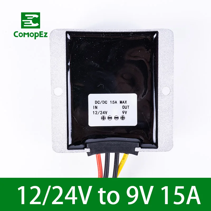 Преобразователь напряжения постоянного тока 12 V-24 V до 9В 10A15A20A25A30A Шаг вниз Напряжение редуктор трансформатор CE по ограничению на использование опасных материалов в производстве Сертифицированный для гольф-кары радио - Цвет: 12-24V to 9V 15A