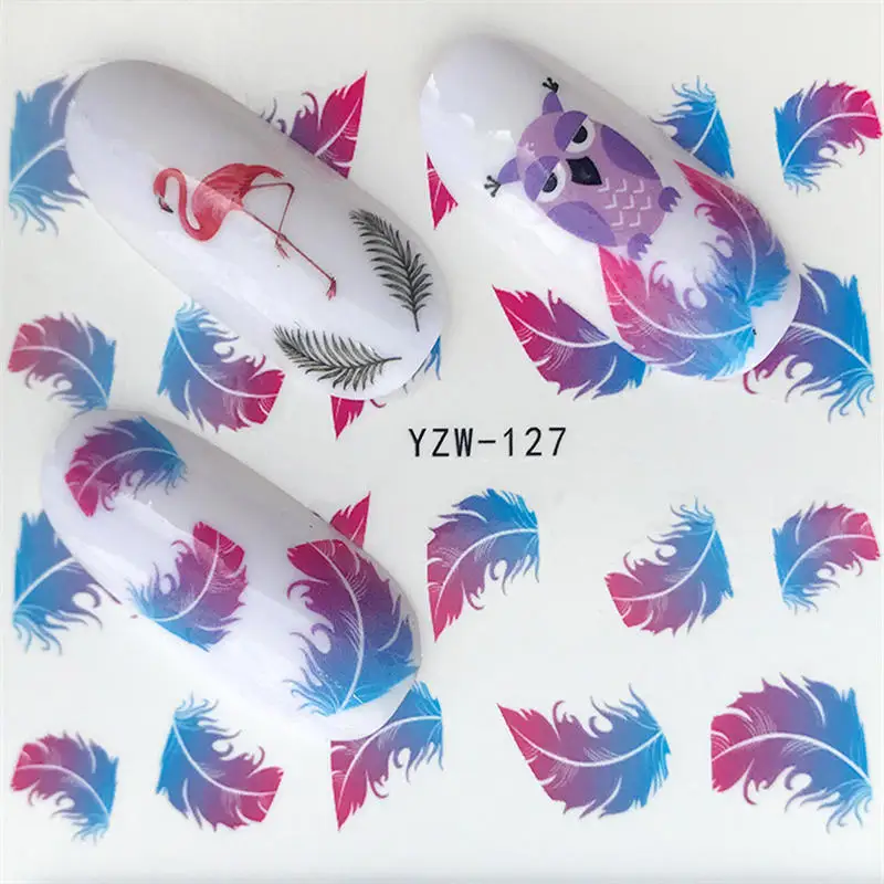 YZW-127 YZWLE красивый цветок/кружево/Бабочка лоза дизайн ногтей черный цветок советы переводные наклейки для ногтей Советы DIY Аксессуары - Цвет: YZW-127
