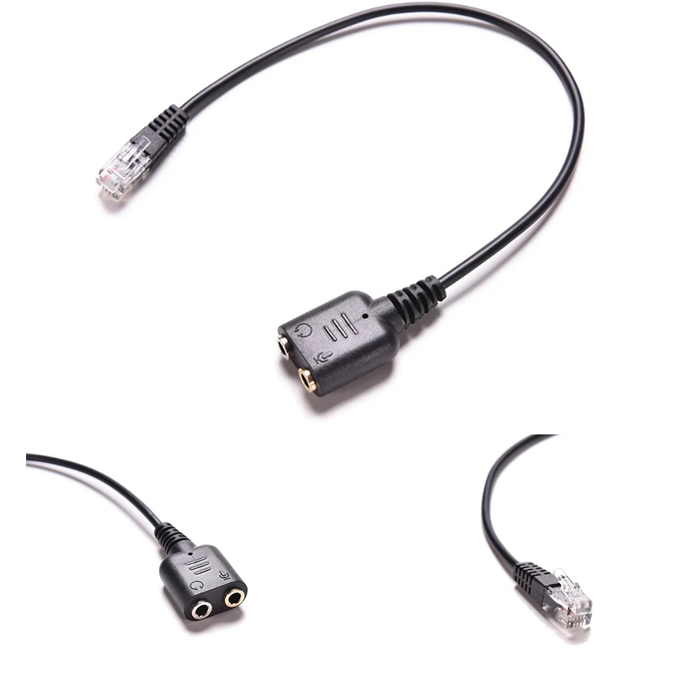 Новый двойной 3 5 мм аудио разъем RJ9 адаптер конвертер кабель компьютер гарнитура на телефон с помощью| |