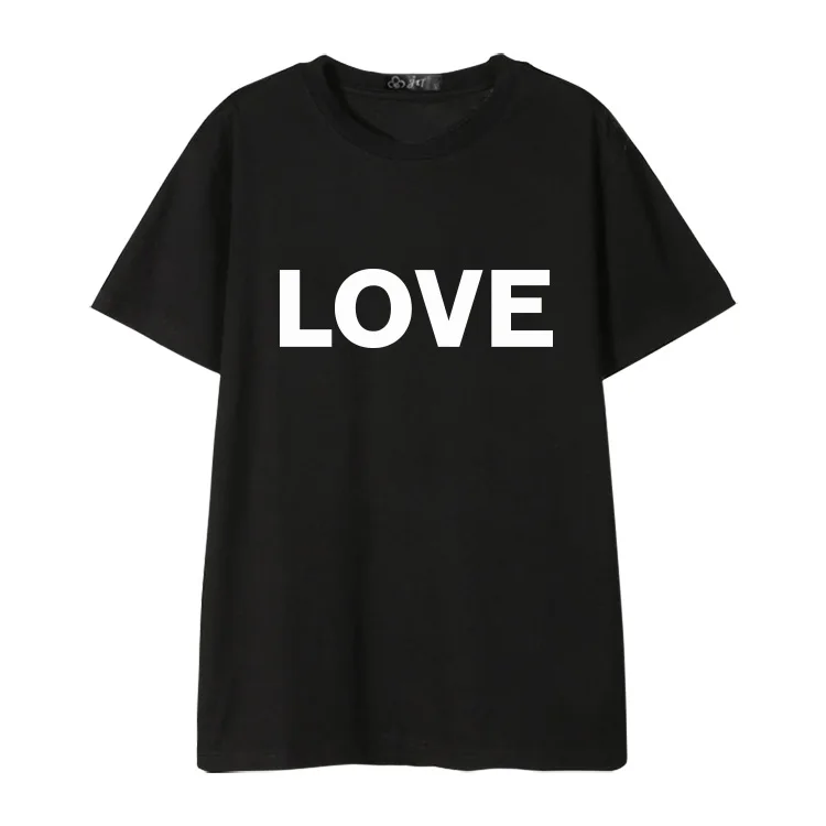 Футболка с надписью EXO Concert Zhou Bian BAEKHYUN летняя футболка коротким рукавом и LOVE для
