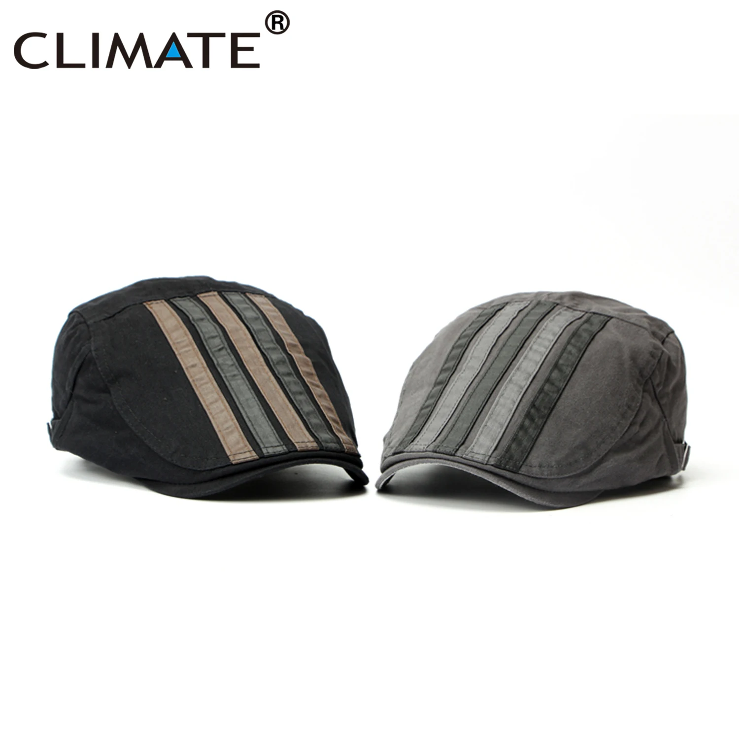 CLIMATE Men Vintage Cap Striped Berets Flat Dad Hat Black Khaki Beret Cotton Warm Hats Retro Caps | Аксессуары для одежды