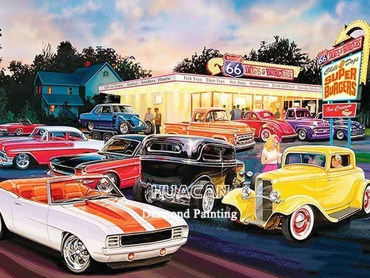 AP6811 Huacan Diamond Mosaic Car 5d Diamond Painting New Arrivals Scenic Diamond Embroidery Sale Rhinestones Pictures - Цвет: AP6811