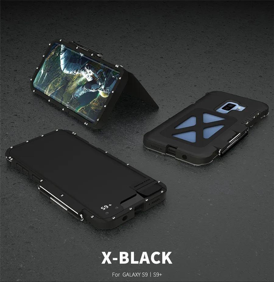 Для samsung s9 металлический флип-чехол R-just алюминиевый чехол для samsung galaxy s9 plus s9+ противоударный чехол для телефона чехол s