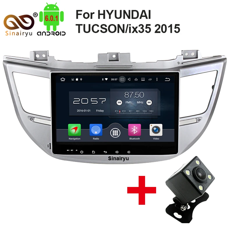 Octa core 2 DIN 10.1 &quotAndroid 6.0 автомобиль Радио DVD GPS для Hyundai ix35 Tucson 2015 2016 с ГБ Оперативная