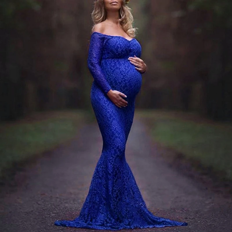 Новое Стильное длинное платье для беременных с длинными рукавами без Плеч платья