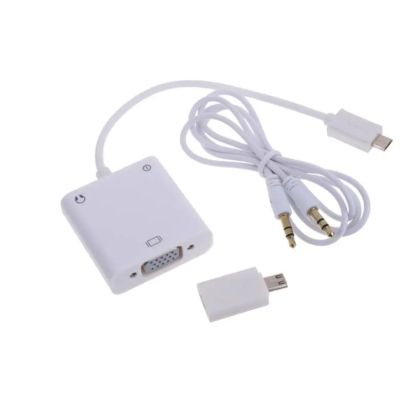 VGA видео адаптер Micro USB в конвертер кабель с 3 5 мм аудио для Samsung HTC LG мобильного