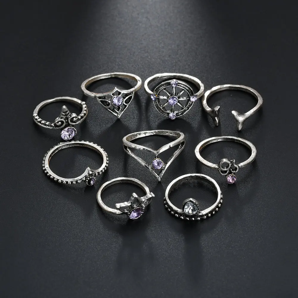 Женское Винтажное кольцо на шарнирном суставе 9 шт./компл. в этническом стиле с