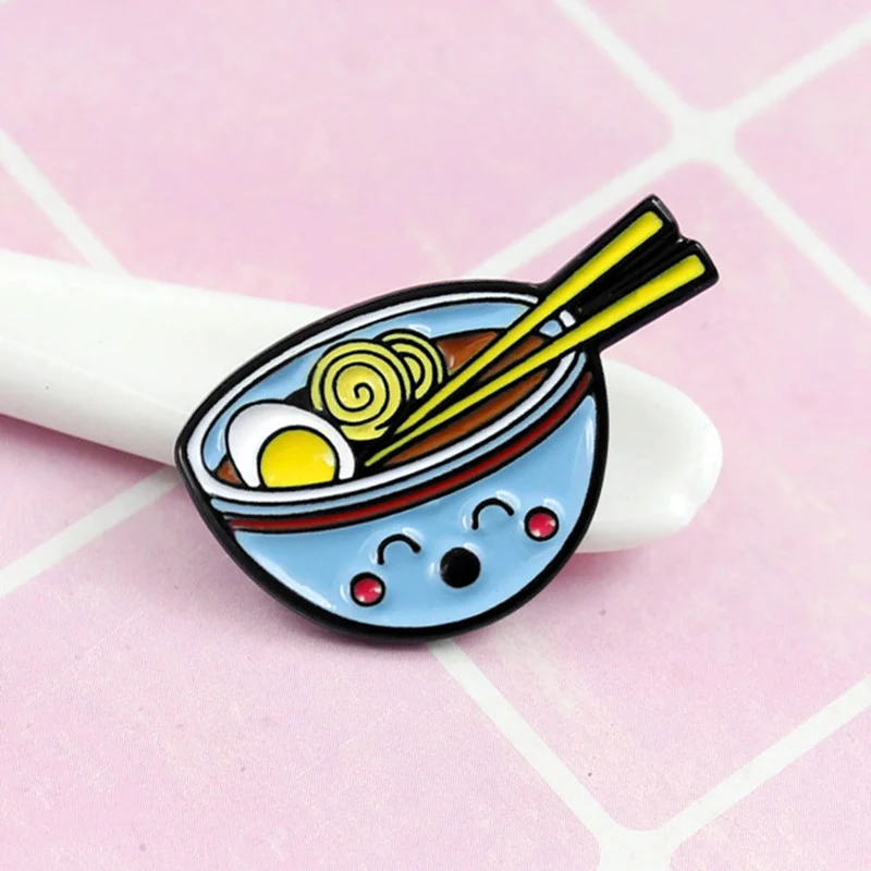 Красивая брошка Ramen в японском стиле рулон яиц виде свинца посуда Kawai