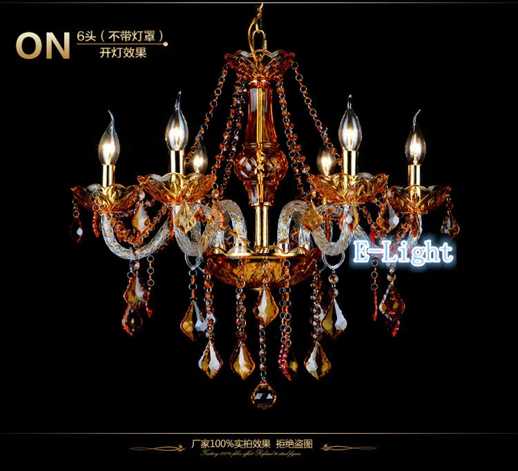 Белый + золото синий/люстра из хрусталя янтарного цвета свет светодио дный E14