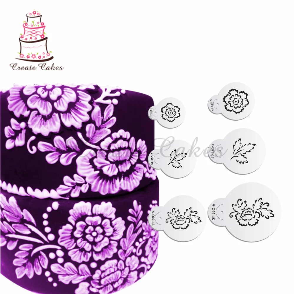 

Цветочный трафарет для вышивки кистью для кексов и искусственных цветов