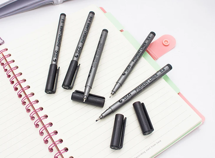 Neelde Микрон ручка мягкая кисть Ручка для рисования черные Copic маркеры 005 01 02 03 04 05 08 1,0 кисть графический дизайн ручка художественные маркеры
