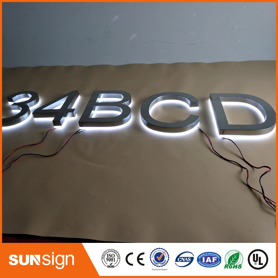 Индивидуальный высококачественный зеркальный знак из нержавеющей стали с